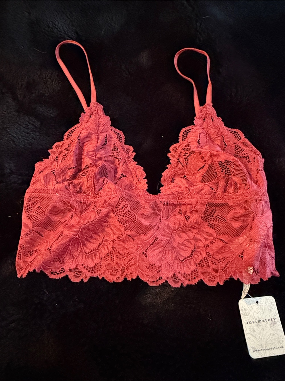 Free People burgundy Lace Triangle Bralette XS